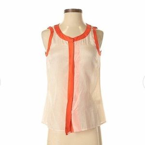 NWT J. Crew Sleeveless Ribbon Button Down Top